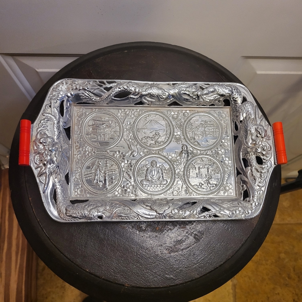 Rare Morgantown Dragon Cordial Tray